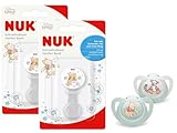NUK Star Schnuller Winnie the Pooh Gr. 1 (0–6 Monate) + 2x Saugerband – Beruhigungsschnuller mit weicher Saugerform – BPA-frei