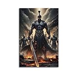 ZXJYMX Poster, Motiv: Spartanischer Krieger, wilder spartanischer Krieger mit Schwert, dekoratives Gemälde, Leinwand, Wandposter und Kunstdruck, moderne Familienschlafzimmer-Dekoration, Poster, 20 x