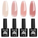 TOMICCA UV Nagellack Rosa Set, 4 Farben Gel Nagellack Für UV Lampe Soak-Off UV/LED Pink Serie, für Nagelstudio DIY Home, 8ML