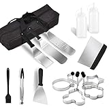 Buzzyfuzzy Grillzubehör-Set – 15-teiliges Edelstahl-Grillbesteck-Set mit Aufbewahrungstasche, perfektes Grillwerkzeug-Set für Outdoor, Teppanyaki und Camping Kochen