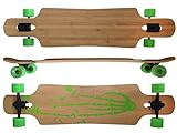 MAXOfit® Longboard „Bamboo Race“ | Freeride/Drop-Through Ahorn Bambus Komplettboard | mit ABEC-11 Kugellager | 107 x 25.5 cm | Cruiser-Board 70mm Rollen