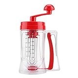 Jerliflyer Cupcake Teigmixer,Teigportionierer Crêpes Maker mit Deckel Skala,800ml Handheld Maschine ​FüR Mix Waffel Messbecher Manueller Pfannkuchen Teigmixer Dispenser Mixer
