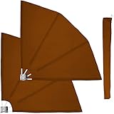 STILISTA Balkonfächer 2er Set klappbar mit Wandhalterung 140 x 140 cm, inklusive Montagematerial, braun