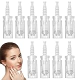 QOWIJEX 12 Pin Ersatz Nadeln Patrone,10 Stück Universalmodell Ersatznadeln Mikronadel Derma Pen, Microneedling Pen Nadelpatronen für Auto Micro Nadelroller Einstellbar Needling Pen (Gewinde)