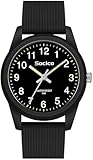 SOCICO Kinder Analog Uhren für Mädchen Jungen Kinder Uhren mit Weichen Band Lernen Zeit 50M Wasserdicht Leicht Zu Lesen für Alter 4-12 Kind Geburtstag Geschenk (Schwarz)