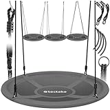 tectake® Nestschaukel, Korbschaukel bis 120 kg belastbar, Schaukel für Kinder und Erwachsene, Outdoor Gartenschaukel oder Indoor Hängesessel, Spielzeug für Garten oder Kinderzimmer (GRÖSSE Ø 100 cm)