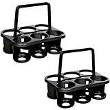Novaliv 2x Flaschenträger für 12 Flaschen - Stabiler Halt - Getränkekorb Kunststoff, Stapelbar, 32x23x28cm Anthrazit - Ideal für Küche & Keller Getränkekorb Bierträger Getränketräger Flaschenbox