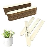 ZAHD 50 PCS Pflanzenschilder Zum Beschriften Langlebiges Pflanzschilder Holz zum Beschriften Pflanzen Etiketten Wetterfest Pflanzenstecker Pflanzenetiketten für Garten Blumenkübel (Holz)