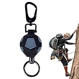 Besreey Einziehbarer Schlüsselanhänger, einziehbarer Clip für Ausweishalter, Ausweishalter mit Karabinerverschluss, Ausweishalter, Ausweishalter, Gadgets für den Außenbereich, aus stabilem Metall für