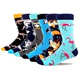 MAKABO Bunte Lustige Herren Socken, 6 Paar Neuheit Tier Motiv, 39-42