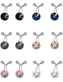 Ofeiyaa 12 Stück Kopftuchnadel-Clips, U-Form, Hijab-Verschluss, Schal, Clips, CZ, Perlen, Rose, Hochzeitskleid, dekorative Broschen, Anstecknadel, Schmuckzubehör für Frauen, Metall, Zirkonia