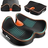 POOTACK Sitzkissen Orthopädisch, Ergonomisches Sitzkissen für Bürostuhl, Schmerzlinderndes Hämorrhoiden Steißbeinkissen mit Memory Foam, Entlastet das Steißbein und Erhöht Sitzkomfort, Übergröße