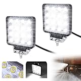 Froadp 4 Stück 48W Arbeitslicht LED Offroad Zusatzscheinwerfer Flutlicht Reflektor Aluminium Druckguss IP67 Rückfahrscheinwerfer für Trecker SUV UTV ATV (12V/24V, Quadrat)