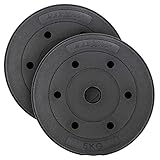 MAXXIVA® Hantelscheiben-Set Zement 2 x 5 kg Ersatz-Gewichte Gewichtsscheiben für Krafttraining Kraftsport Fitness-Zubehör Gewichtheben 10 kg 2x5kg