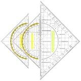 3-teiliges Dreieckset, bestehend aus 1 großen und 2 kleinen Dreiecken mit Griffen, winkelmesser dreieck, geeignet für Schule, Zeichnen und Modellieren