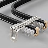 Flexible Doppel-Vorhangschiene aus Aluminium für gerade oder Erkerfenster, inklusive Duschstangen und biegbar, schwarz, 5 m