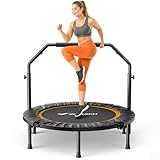 MERACH Mini Trampolin - 102cm/122cm Fitness Trampolin Faltbar, Maximale Belastung 150 KG, Trampoline für Bewegungstraining Leise