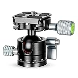 Koolehaoda Low Profile Kugelkopf,Panorama Stativkopf 360° drehbar mit 1/4' Schraube Schnellwechselplatte für DSLR-Kameras, Stativ, Einbeinstativ, Max. Belastung 10kg
