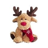 Weihnachts-Elch-Plüschtier – Weicher Stofftier-Elch, Festlicher Feiertags-Plüsch | Weihnachtselchpuppe, Gemütliche Weihnachtsdekoration, Süßer Weihnachtselchplüsch, Perfektes Weihnachtsgeschenk Für Ki