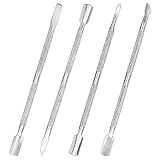 4 Stücke Nagelhautschieber Edelstahl Nagelhautschieber Profi Nagelschieber Gel Nagellack Entferner Kit Cuticle Pusher für Fingernägel und Zehennägel