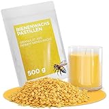 molinoRC 500g Bienenwachs Pastillen [100% natürlich ohne Zusatz Anderer Wachse] - Premium Qualität für Kerzen, Kosmetik, Lederpflege, Möbelpflege und Herstellung Bienenwachstücher - Beeswax