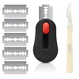 ZMDMAH BäCkermesser mit 5 Rasierklingen Brot Backen ZubehöR Brotklinge Teigritzmesser mit Einem Geraden Teigmesser Geeignet für Brot, Baguette,BröTchen 7 × 4 cm