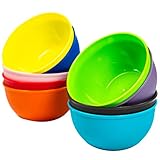 Youngever 9er Pack 300ML Plastikschüsseln, Mehrweg Kinder Müslischale Snackschale Salatschale Suppenschale für Salat, Obst, Snacks (Rainbow)