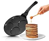 INTIGNIS Pancake Pfanne Spiegeleipfanne - Ø27cm mit Greblon Ceramics -Beschichtung | Induktion Ceran Gas Elektro | 4 x Form Maker Eierpfanne für Pancakes Spiegelei Liwanzen Poffertjes Blinis