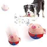 Interaktives Hundespielzeug, 2025 Neu Active Moving Pet Plush Toy, Bewegendes Hundespielzeug Ball Bissfest Aktives Bewegendes Haustier Plüschspielzeug Elektrisch für Haustier Trainingsball (SchweinA)