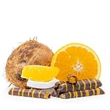 Orange in Zartbitterschokolade | Snackberries | Pralinen | Schokofrüchte | Orange-Kokosflocken-Füllung | Confiserie Schokolade | Premium Qualität