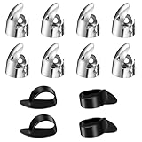 TIESOME 12 Stück Einstellbares Fingerpicks, Edelstahl Finger Plektrum Kunststoff Daumen Picks Set Gitarren Zubehör für Verschiedene Saiten Gitarre Banjo Harfe Bass