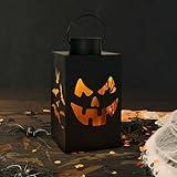 Halloween Deko Laterne, Halloween Deko Outdoor Garten, Auf Drei Seiten Ausgehöhlt, Klassisches Halloween-Muster, für Indoor Outdoor Gärten Baum Halloween Bar Party