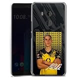DeinDesign Hard Case kompatibel mit HTC U11 Plus Schutzhülle transparent Smartphone Handy Hülle Borussia Dortmund Nico Schlotterbeck BVB