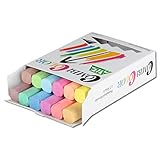 Tafelkreide bunt in Faltschachtel, 12 Stück, staubfrei | Wiemann Lehrmittel (12 Farben)
