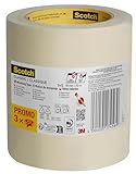 Scotch Kreppband Classic, Promo Pack, 3 Rollen, 36 mm x 50 m – Hochwertiges Abklebeband für vielseitigen Einsatz, Premium Malerkrepp für Malerarbeiten und Dekoration, 70% PEFC-zertifiziert
