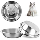 elzle Katzennäpfe, 3 Stück Fressnäpfe für Katzen Edelstahl, Spülmaschinenfest 5,5 Zoll Futternapf Katze, Ersatz für kleine Katzen und Hunde