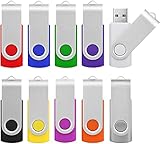KOOTION USB Sticks 32GB USB 3.0 10er Pack USB Speicherstick 10 Stück Datenstick 32 GB Memory Sticks Bunt USB Flash Lauwferk 360° Drehbar Design USB Flash Pen Drives Metall Set 10 STK 32G Mehrfarbig