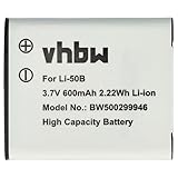 vhbw 1x Akku Ersatz für Ricoh LB-050, DB-L110 für Kamera (600 mAh, 3,6 V, Li-Ion)