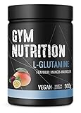 500g Ultrareines L-Glutamin Pulver extra hochdosiert - Glutamin Pulver - Laborgeprüft und vegan – Made in Germany - Mango Maracuja Geschmack