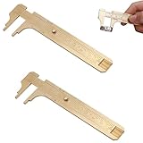 2 Stücke Mini-Messschieber Aus Messing,Schieblehre,Messschieber Analog,Schieblehre Analog,Caliper,Messschieber Aus Messing,Doppelmaßstab Messwerkzeug,Nonius Skala(Double Scale 100mm)