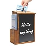 Holz Vorschlagsbox, Spendenbox Abschließbar, Suggestion Box, Briefkasten mit Kreidetafel und 50 Vorschlagskarten, Kummerkasten für Schule, Büro, Krankenhaus, Vorschlag, Spende, Stimmzettel