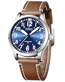 CIVO Herren Uhren Wasserdicht Armbanduhr: Analog Quarz Große Zahlen Leuchtend - Militär Braun Sport Outdoor Leicht zu Lesen Geschenk