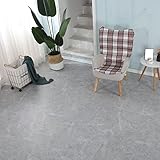 60 cm quadratische Vinyl-Bodenfliesen mit Marmor-Effekt, selbstklebend, Bodenbelag Lino (grauer Carrara-Marmor, 2 x 11 Stück = 8 m²)
