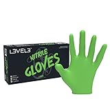 L3VEL3 Lime Nitrile Gloves - Delivers Outstanding Protection - Puncture and Chemical Resistant - Touchscreen Compatible - Made of Synthetic Rubber - Provides Optimal Flexibility - Size XL - 100 pc