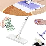 Qxdohw Automatischer Stoffwechsel Mini Mop, Handfreier Flachmopp Um 360° Drehbar, Mini-mopp Mit Automatischem Tuchwechsel, Tragbarer Flachmopp Mit Push Pull Griff, Flachmopps Für Die Bodenreinigung