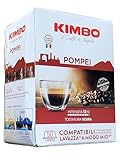 Kimbo Pompei 50 Kapseln, Kompatibel mit Lavazza A Modo Mio, dunkle Röstung, Kaffekapseln