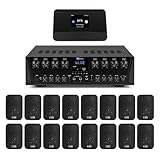 Power Dynamics Multiroom Soundsystem - 8 Zonen Verstärker, 800 Watt, 16 Außenlautsprecher, Internetradio mit DAB, Bluetooth, WLAN, UKW, inkl. Fernbedienung für Haus & Gewerbe