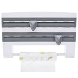 Wandrollenhalter, 4-in-1-Küchenrollenhalter mit Schneidköpfe, Folienschneider für Frischhaltefolie, Hängend Küchenrolle Halter, Papierrollenhalter für Küchen