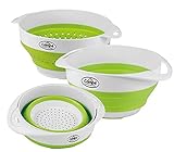 Camp4 2-IN-1 Schüssel und Sieb faltbar 2in1, Weiß-Lime