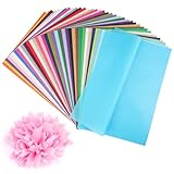 Svalor Transparentpapier Bunt, 400 Blatt 40 Farben, Seidenpapier Bunt, A4, Bastelpapier Transparent, 14g/m², Bunt Transparentpapier zum Basteln, Papierblumen, Pompoms, DIY(20 × 29 cm)